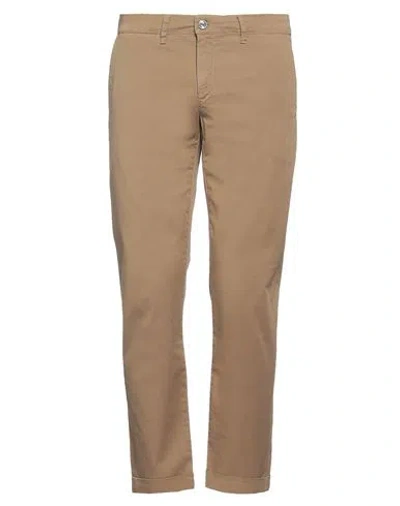 Jeckerson Man Pants Camel Size 33 Cotton, Elastane In Beige