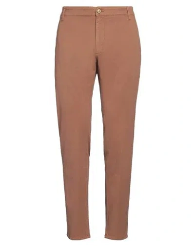 Jeckerson Man Pants Camel Size 34 Cotton, Organic Cotton, Elastane In Beige
