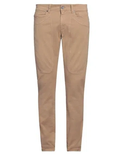 Jeckerson Man Pants Camel Size 33 Cotton, Viscose, Elastane In Beige