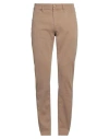 Jeckerson Man Pants Camel Size 34 Cotton, Elastane In Beige