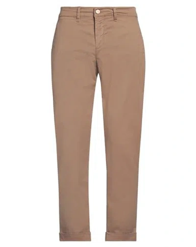 Jeckerson Man Pants Camel Size 35 Lyocell, Cotton, Elastane In Beige