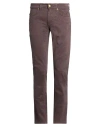 Jeckerson Man Pants Chocolate Brown Size 29 Cotton, Elastane