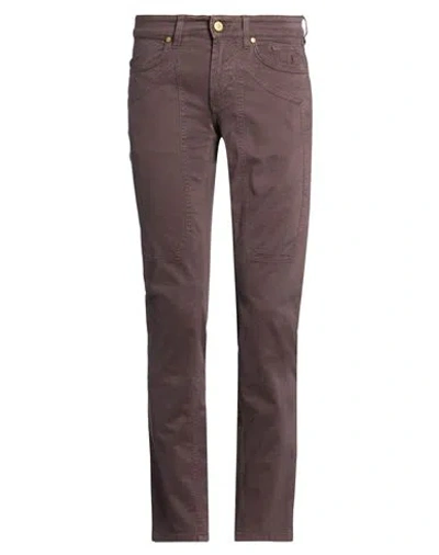 Jeckerson Man Pants Chocolate Brown Size 29 Cotton, Elastane