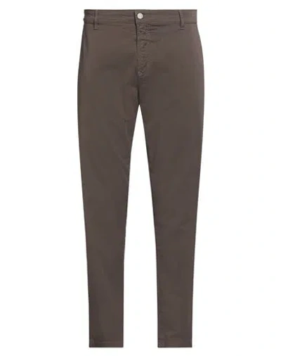 Jeckerson Man Pants Chocolate Brown Size 42 Cotton, Elastane In Brown