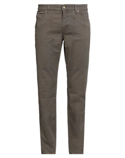 Jeckerson Man Pants Dark Brown Size 31 Cotton, Elastane