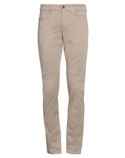 Jeckerson Man Pants Taupe Size 31 Cotton, Elastane In Grey