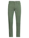 Jeckerson Man Pants Green Size 32 Cotton, Elastane