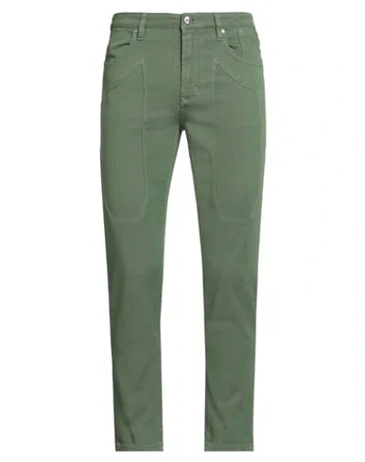 Jeckerson Man Pants Green Size 32 Cotton, Elastane