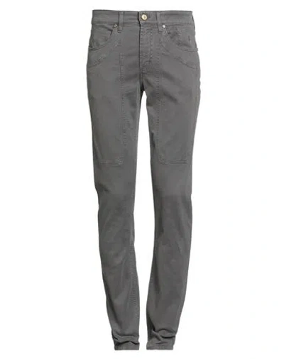 Jeckerson Man Pants Grey Size 31 Cotton, Elastane In Gray