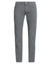 Jeckerson Man Pants Grey Size 40 Cotton, Elastane In Grey