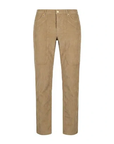 Jeckerson Man Pants Khaki Size 40 Cotton, Tencel, Elastane In Brown