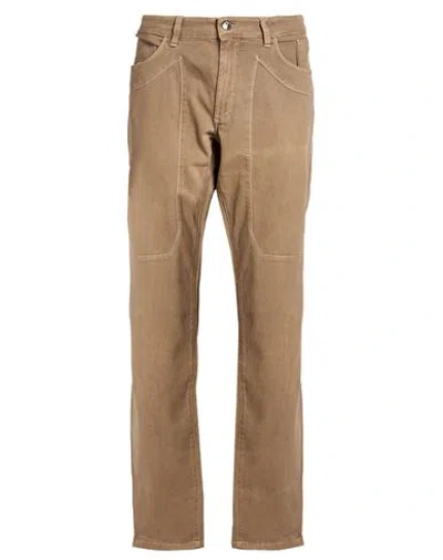Jeckerson Man Pants Khaki Size 44 Cotton, Elastane In Brown