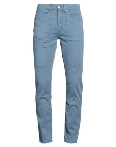 Jeckerson Man Pants Light Blue Size 32 Cotton, Lyocell, Elastane