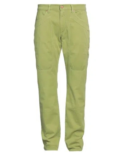 Jeckerson Man Pants Lime Green Size 30 Cotton, Recycled Cotton, Elastane