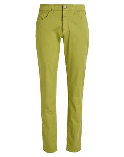 Jeckerson Man Pants Lime Green Size 34 Cotton, Elastane