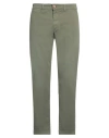 Jeckerson Man Pants Military Green Size 32 Cotton, Elastane In Green