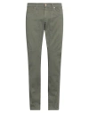Jeckerson Man Pants Military Green Size 35 Cotton, Recycled Cotton, Elastane