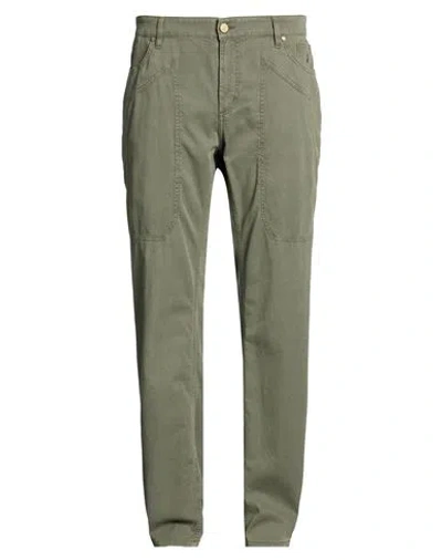 Jeckerson Man Pants Military Green Size 42 Cotton, Elastane