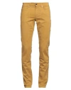 Jeckerson Man Pants Mustard Size 32 Cotton, Elastane In Yellow