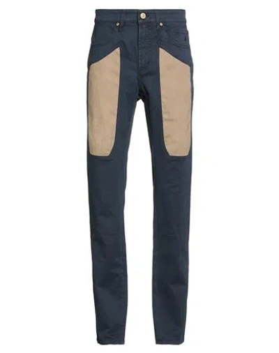 Jeckerson Man Pants Navy Size 31 Cotton, Elastane In Blue