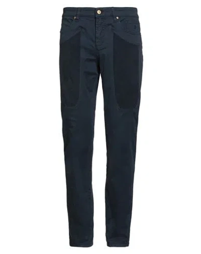 Jeckerson Man Pants Navy Size 35 Cotton, Elastane In Blue