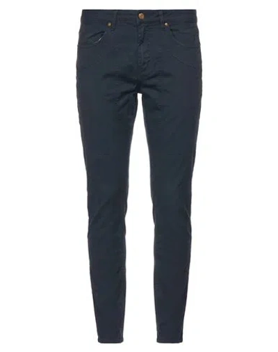 Jeckerson Man Pants Navy Size 36 Cotton, Elastane In Blue