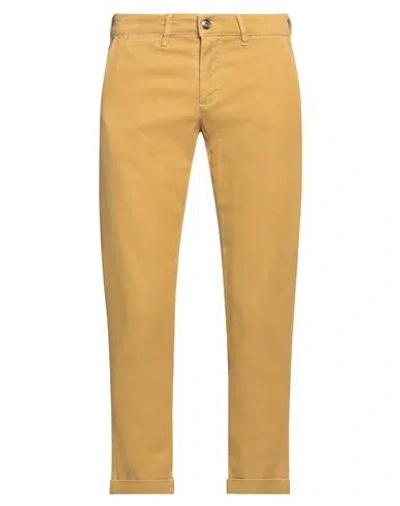 Jeckerson Man Pants Ocher Size 32 Cotton, Elastane In Yellow