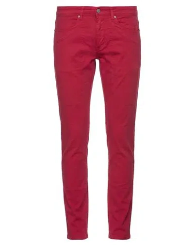 Jeckerson Man Pants Red Size 36 Cotton, Elastane In Brown
