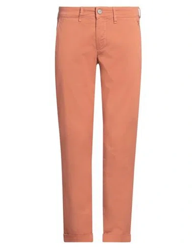 Jeckerson Man Pants Rust Size 31 Cotton, Elastane In Red