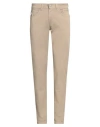 Jeckerson Man Pants Sand Size 29 Cotton, Elastane In Beige