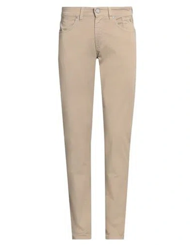 Jeckerson Man Pants Sand Size 29 Cotton, Elastane In Beige