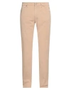Jeckerson Man Pants Sand Size 35 Cotton, Elastane In Beige