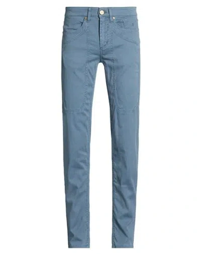 Jeckerson Man Pants Slate Blue Size 29 Cotton, Elastane