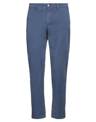Jeckerson Man Pants Slate Blue Size 36 Lyocell, Cotton, Elastane In Blue