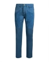 Jeckerson Man Pants Slate Blue Size 42 Cotton, Elastane, Polyester, Polyurethane In Blue