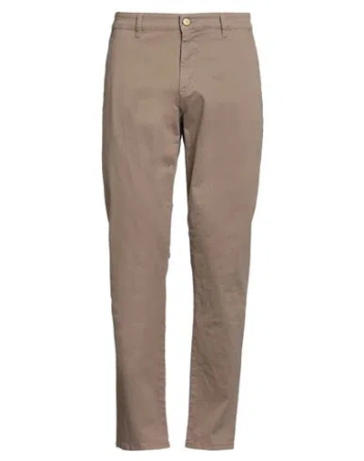 Jeckerson Man Pants Taupe Size 38 Cotton, Elastane In Brown