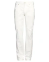 Jeckerson Man Pants White Size 35 Cotton, Elastane