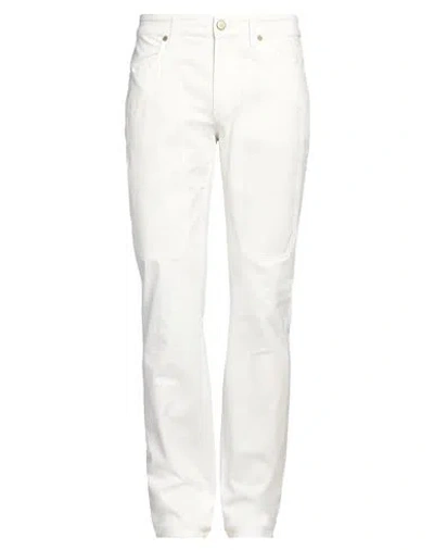 Jeckerson Man Pants White Size 35 Cotton, Elastane