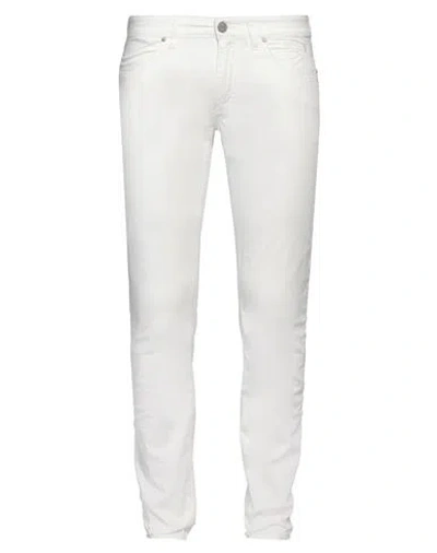 Jeckerson Man Pants White Size 34 Cotton, Elastane