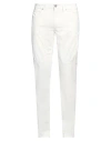 Jeckerson Man Pants White Size 35 Cotton, Elastane