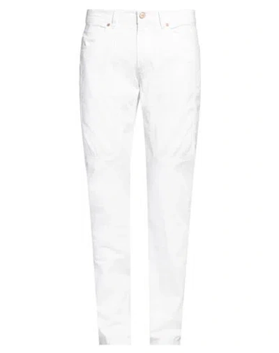 Jeckerson Man Pants White Size 35 Cotton, Elastane, Polyester, Polyurethane In White