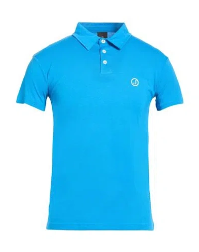 Jeckerson Man Polo Shirt Azure Size Xxl Cotton In Blue