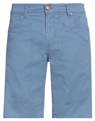 Jeckerson Man Shorts & Bermuda Shorts Azure Size 35 Lyocell, Cotton, Elastane In Blue