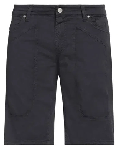 Jeckerson Man Shorts & Bermuda Shorts Midnight Blue Size 33 Cotton, Elastane In Black