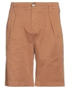 Jeckerson Man Shorts & Bermuda Shorts Brown Size 34 Cotton, Elastane
