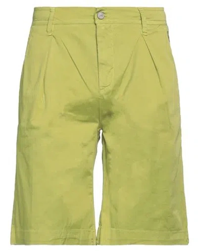 Jeckerson Man Shorts & Bermuda Shorts Lime Green Size 34 Cotton, Elastane