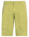 Jeckerson Man Shorts & Bermuda Shorts Lime Green Size 35 Cotton, Elastane