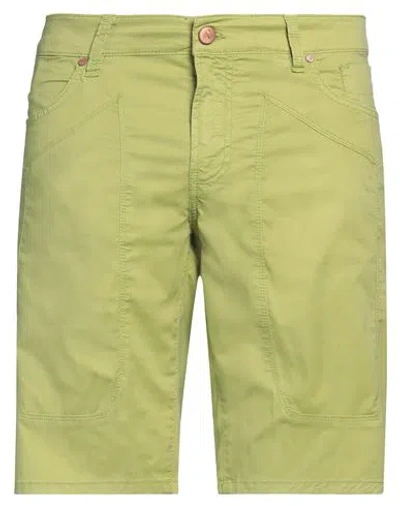 Jeckerson Man Shorts & Bermuda Shorts Lime Green Size 35 Lyocell, Cotton, Elastane