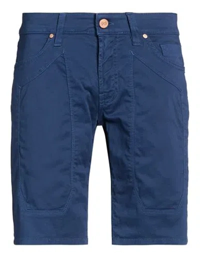 JECKERSON JECKERSON MAN SHORTS & BERMUDA SHORTS NAVY SIZE 28 COTTON, ELASTANE