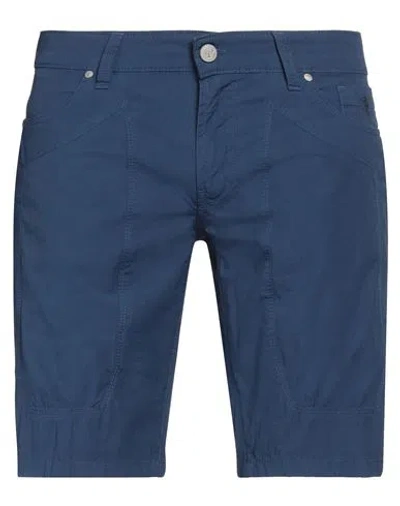 Jeckerson Man Shorts & Bermuda Shorts Navy Size 33 Cotton, Elastane In Navy
